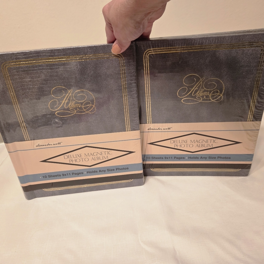 Lot Of 2 Old Stock Vintage  Photo Albums Gray By Atico